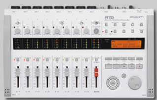 Zoom R16 16 track recorder / mixer
with 8 inputs
